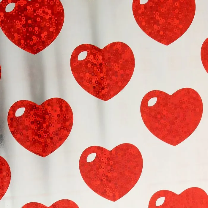 Пленка для Цветов и подарков, Сердца 7.5метров, Красные